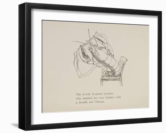 Lobster Mending Clothes, Nonsense Botany Animals and Other Poems Written and Drawn by Edward Lear-Edward Lear-Framed Giclee Print