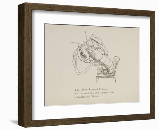 Lobster Mending Clothes, Nonsense Botany Animals and Other Poems Written and Drawn by Edward Lear-Edward Lear-Framed Giclee Print