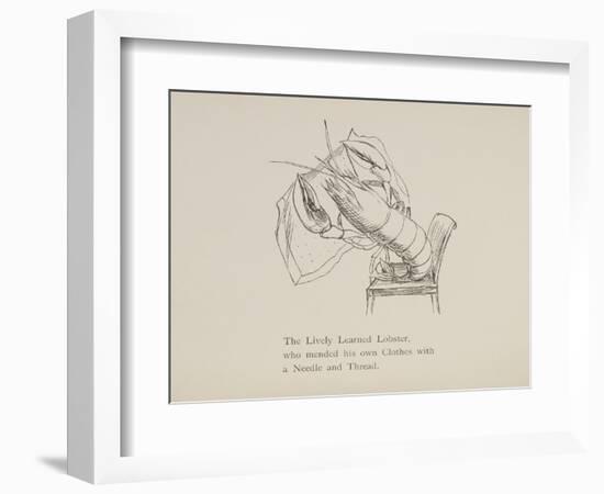 Lobster Mending Clothes, Nonsense Botany Animals and Other Poems Written and Drawn by Edward Lear-Edward Lear-Framed Giclee Print