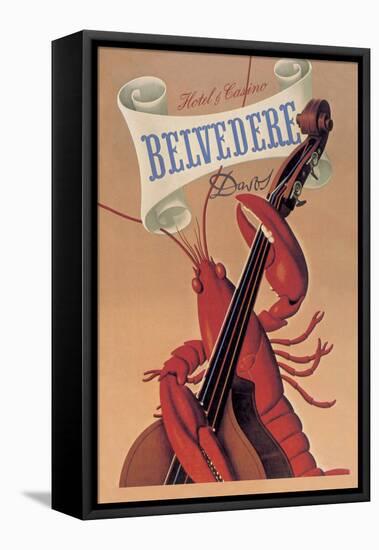 Lobster Musician at the Belvedere Hotel and Casino-null-Framed Stretched Canvas