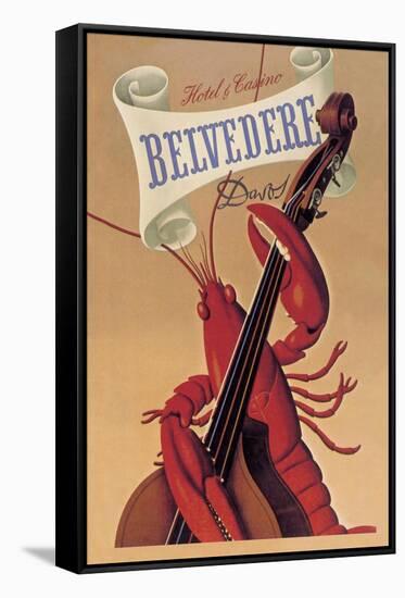 Lobster Musician at the Belvedere Hotel and Casino-null-Framed Stretched Canvas