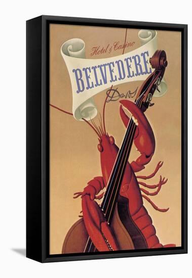 Lobster Musician at the Belvedere Hotel and Casino-null-Framed Stretched Canvas