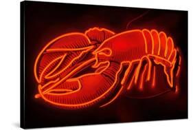 Lobster Neon Sign-Lantern Press-Stretched Canvas