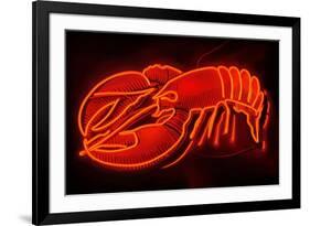 Lobster Neon Sign-Lantern Press-Framed Art Print