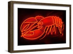 Lobster Neon Sign-Lantern Press-Framed Art Print