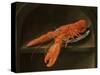 Lobster on a Delft Dish-Charles Collins-Stretched Canvas