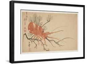 Lobster, Plum and Pine Branch, C.1818-Shibata Git?-Framed Giclee Print