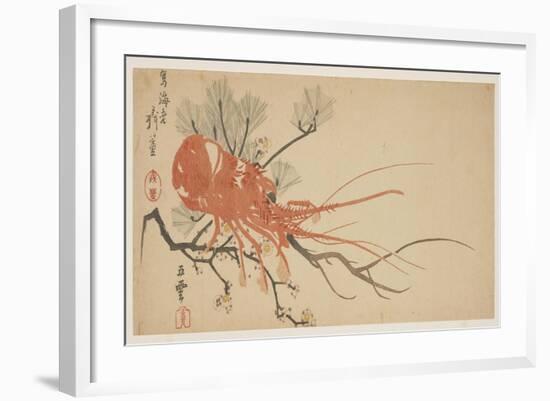 Lobster, Plum and Pine Branch, C.1818-Shibata Git?-Framed Giclee Print