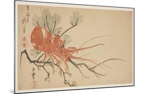 Lobster, Plum and Pine Branch, C.1818-Shibata Git?-Mounted Giclee Print