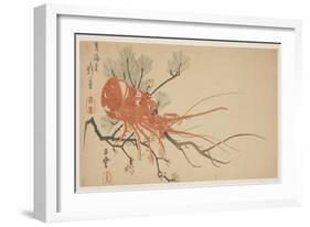 Lobster, Plum and Pine Branch, C.1818-Shibata Git?-Framed Giclee Print