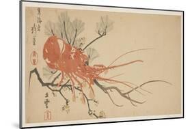 Lobster, Plum and Pine Branch, C.1818-Shibata Git?-Mounted Giclee Print