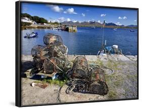 Lobster Pots at Roundstone Harbour, Connemara, County Galway, Connacht, Republic of Ireland, Europe-David Wogan-Framed Photographic Print