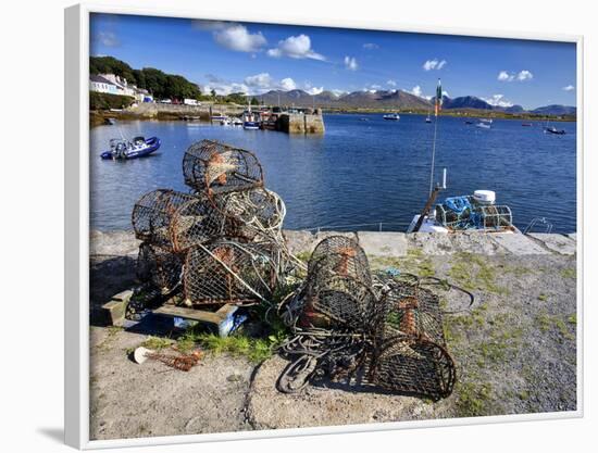 Lobster Pots at Roundstone Harbour, Connemara, County Galway, Connacht, Republic of Ireland, Europe-David Wogan-Framed Photographic Print