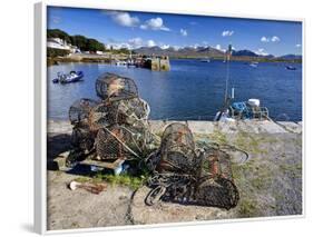 Lobster Pots at Roundstone Harbour, Connemara, County Galway, Connacht, Republic of Ireland, Europe-David Wogan-Framed Photographic Print