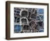 Lobster Pots in Fishing Harbour at Loguivy, Cote De Granit Rose, Cotes d'Armor, Brittany, France-David Hughes-Framed Photographic Print