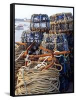 Lobster Pots, Normandy, France-Michael Busselle-Framed Stretched Canvas