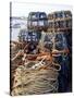 Lobster Pots, Normandy, France-Michael Busselle-Stretched Canvas