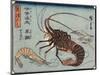 Lobster, Prawn and Shrimps, 1830-1844-Utagawa Hiroshige-Mounted Giclee Print