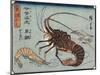 Lobster, Prawn and Shrimps, 1830-1844-Utagawa Hiroshige-Mounted Giclee Print