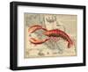 Lobster print on Nautical Map-Fab Funky-Framed Art Print