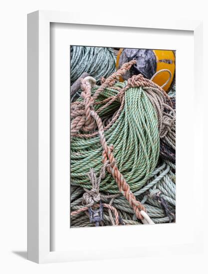 Lobster rope in Bernard, Maine, USA-Chuck Haney-Framed Photographic Print