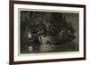 Lobster Spearing by Torchlight in Canada-null-Framed Giclee Print