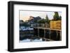 Lobster traps and a ramshackle house in South Thomaston, Maine.-Jerry & Marcy Monkman-Framed Photographic Print