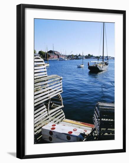 Lobster Traps, Living Maritime Museum, Mystic Seaport, Connecticut, USA-Fraser Hall-Framed Photographic Print