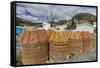 Lobster Traps Near Fishing Boat Outside St. John'S, Newfoundland, Canada, North America-Michael Nolan-Framed Stretched Canvas