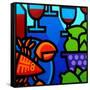 Lobster Wine and Limes-John Nolan-Framed Stretched Canvas
