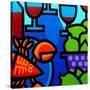 Lobster Wine and Limes-John Nolan-Stretched Canvas