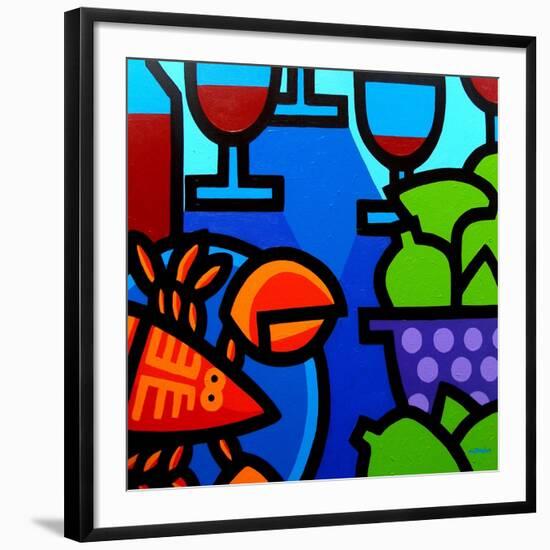 Lobster Wine and Limes-John Nolan-Framed Giclee Print