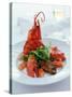 Lobster with Sauteed Goose Liver and Lettuce-Antje Plewinski-Stretched Canvas