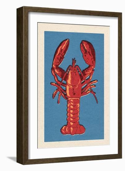 Lobster - Woodblock-Lantern Press-Framed Art Print