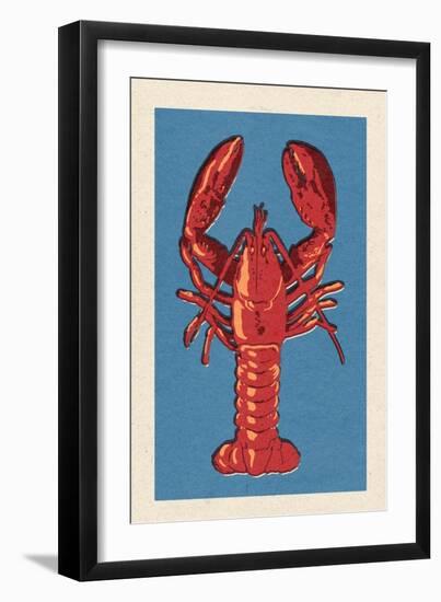 Lobster - Woodblock-Lantern Press-Framed Art Print