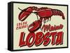 Lobster-Retroplanet-Framed Stretched Canvas