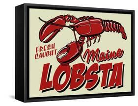 Lobster-Retroplanet-Framed Stretched Canvas
