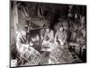 Lobstermen Repair Their Pots in Their Shanty at the West End of Bridlington Harbour, June 1936-null-Mounted Photographic Print