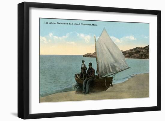 Lobstermen, Salt Island, Gloucester-null-Framed Art Print