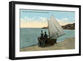 Lobstermen, Salt Island, Gloucester-null-Framed Art Print