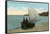 Lobstermen, Salt Island, Gloucester-null-Framed Stretched Canvas