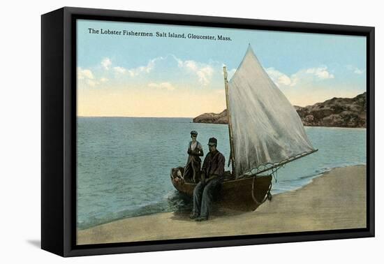 Lobstermen, Salt Island, Gloucester-null-Framed Stretched Canvas