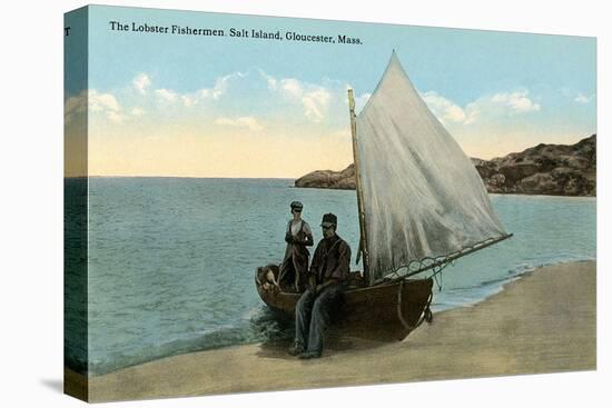 Lobstermen, Salt Island, Gloucester-null-Stretched Canvas