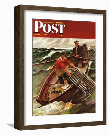 "Lobstermen," Saturday Evening Post Cover, March 9, 1946-Mead Schaeffer-Framed Premium Giclee Print