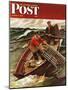 "Lobstermen," Saturday Evening Post Cover, March 9, 1946-Mead Schaeffer-Mounted Premium Giclee Print