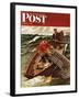 "Lobstermen," Saturday Evening Post Cover, March 9, 1946-Mead Schaeffer-Framed Giclee Print