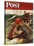 "Lobstermen," Saturday Evening Post Cover, March 9, 1946-Mead Schaeffer-Stretched Canvas