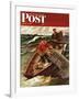 "Lobstermen," Saturday Evening Post Cover, March 9, 1946-Mead Schaeffer-Framed Giclee Print