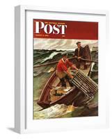 "Lobstermen," Saturday Evening Post Cover, March 9, 1946-Mead Schaeffer-Framed Giclee Print