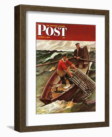 "Lobstermen," Saturday Evening Post Cover, March 9, 1946-Mead Schaeffer-Framed Giclee Print